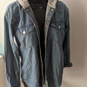 H&M Denim Shirt w Hoodie